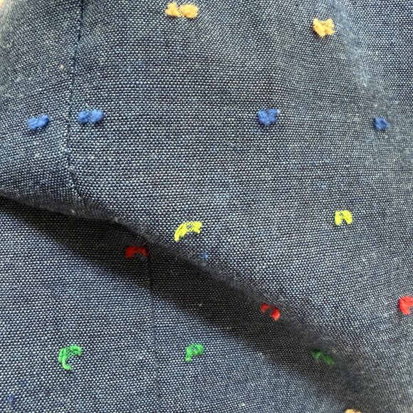 Modcloth Size Large Blue Button Front Tank Top Colorful Polka Dots Swiss Dots - Picture 6 of 11